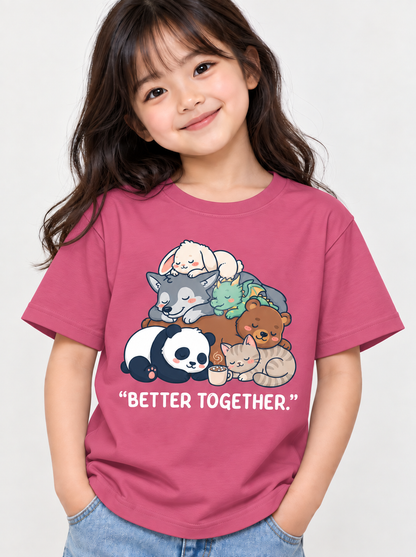 Kids Cute Animal T-Shirt | Better Together Friendship Tee | Mars Mash