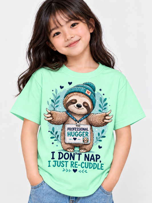 Kids Sloth T-Shirt | Cute Professional Hugger Graphic Tee | Mars Mash