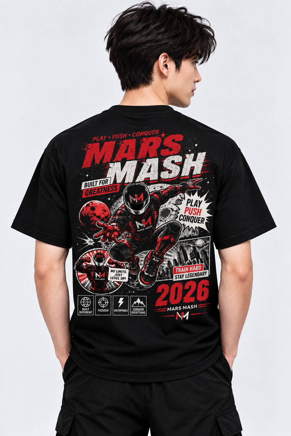Junior Boys Graphic T-Shirt | Built for Greatness Sports Tee | Mars Mash