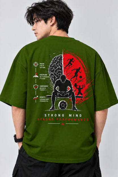 Strong Mind Strong Performance Graphic Oversized T-Shirt | MARS MASH
