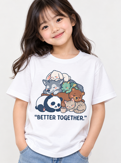Kids Cute Animal T-Shirt | Better Together Friendship Tee | Mars Mash