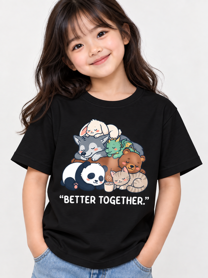Kids Cute Animal T-Shirt | Better Together Friendship Tee | Mars Mash