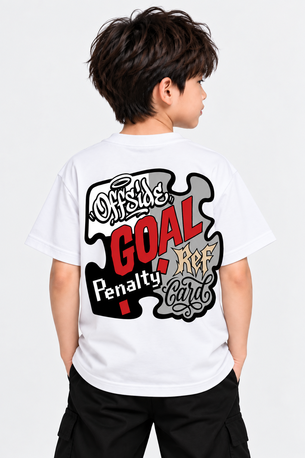 Goal Football T-Shirt for Kids – Black Graphic Tee | Mars Mash