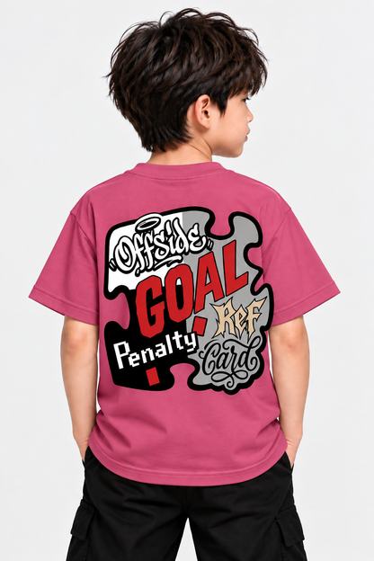 Goal Football T-Shirt for Kids – Black Graphic Tee | Mars Mash