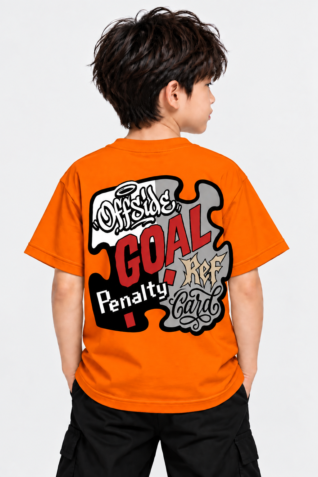 Goal Football T-Shirt for Kids – Black Graphic Tee | Mars Mash