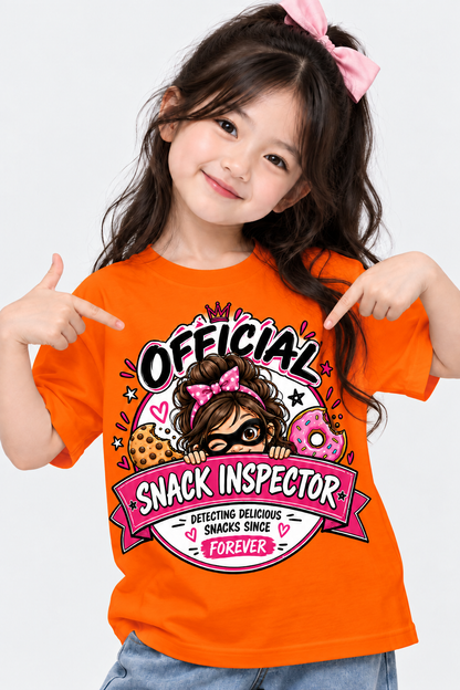 Kids Snack Inspector T-Shirt | Funny Food Graphic Tee | Mars Mash