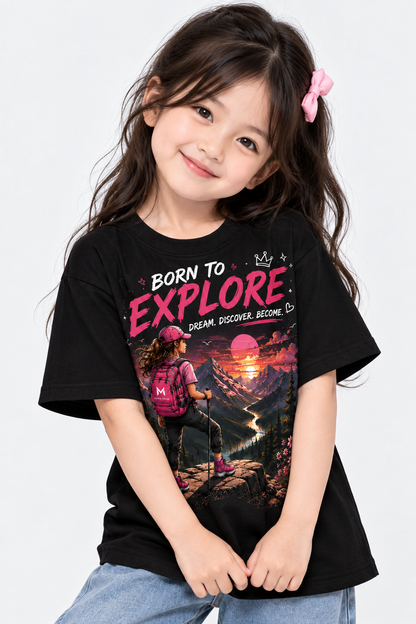 Born to Explore Adventure T-Shirt for Girls | Mars Mash