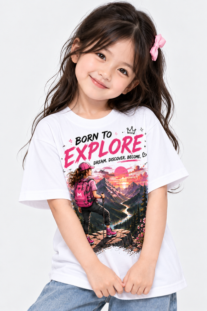 Born to Explore Adventure T-Shirt for Girls | Mars Mash
