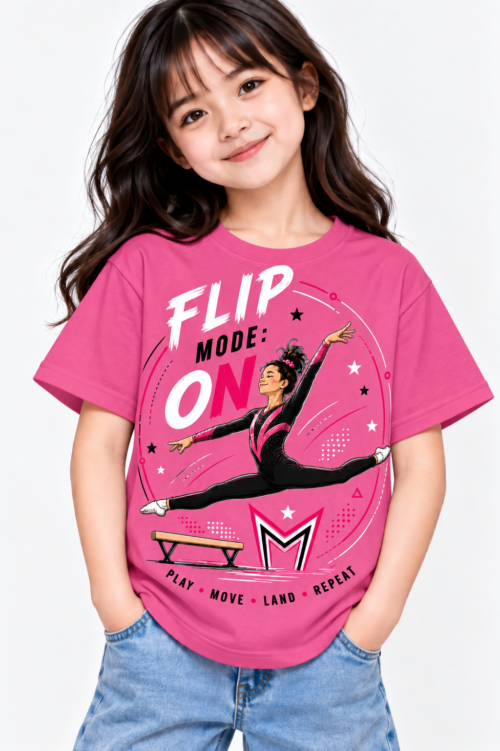 Kids Gymnastics T-Shirt | Flip Mode On Gymnastics Tee | Mars Mash