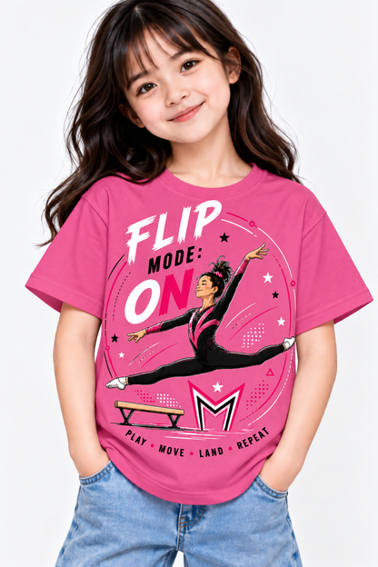 Kids Gymnastics T-Shirt | Flip Mode On Gymnastics Tee | Mars Mash