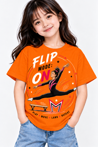 Kids Gymnastics T-Shirt | Flip Mode On Gymnastics Tee | Mars Mash