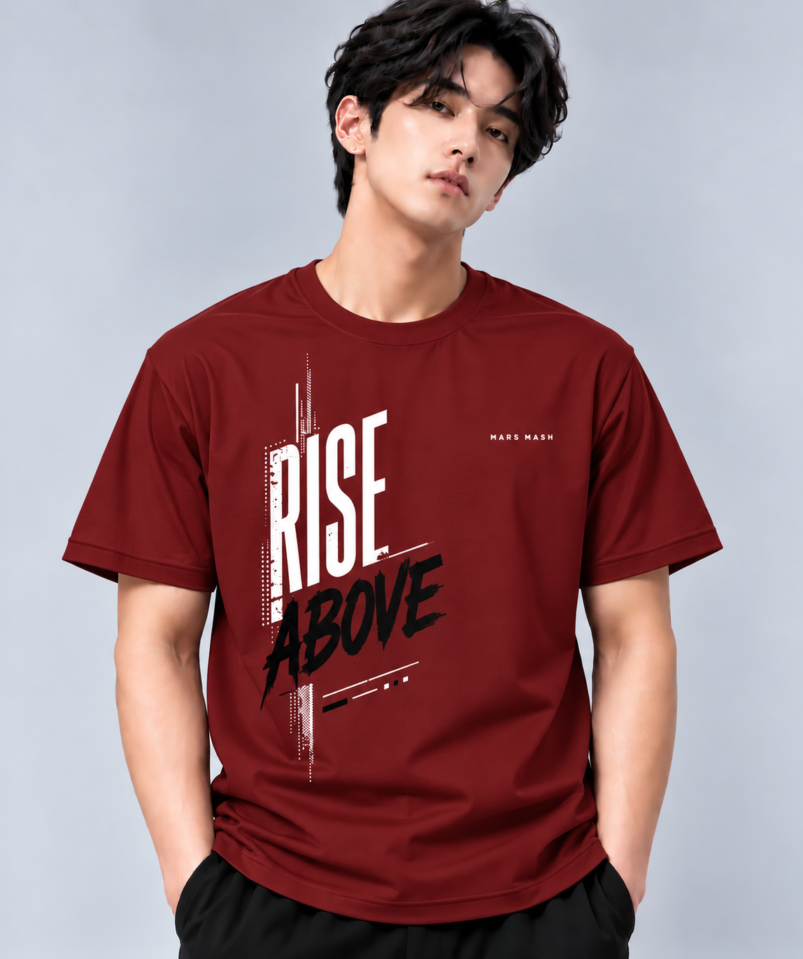 Rise Above Motivational Graphic T-Shirt | MARS MASH