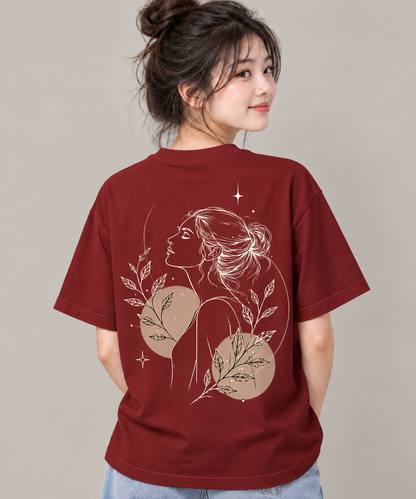 Girls Botanical Line Art T-Shirt | Minimal Floral Graphic Tee | MARS MASH