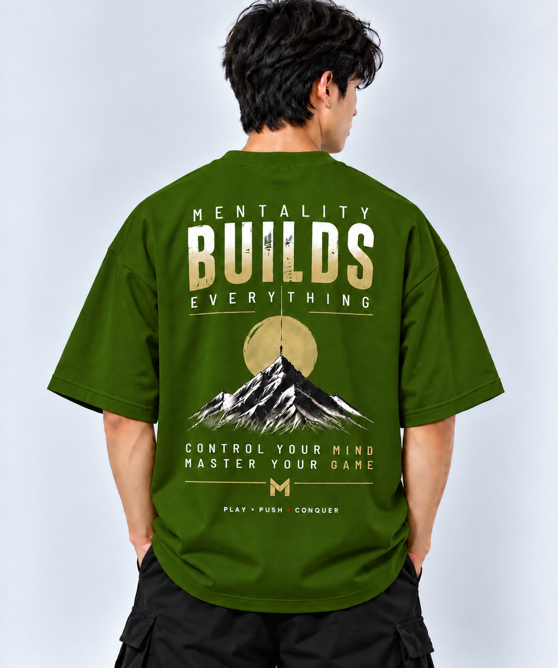 Mentality Builds Everything Graphic  Oversized T-Shirt | MARS MASH