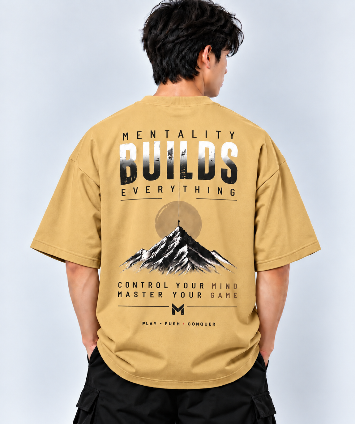 Mentality Builds Everything Graphic  Oversized T-Shirt | MARS MASH
