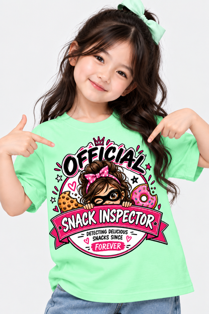 Kids Snack Inspector T-Shirt | Funny Food Graphic Tee | Mars Mash