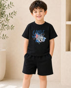Smile Cartoon Cat Graphic T-Shirt for Kids | 100% Cotton | Premium Comfort