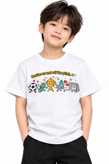 Besties Football T-Shirt for Kids – Black | Mars Mash