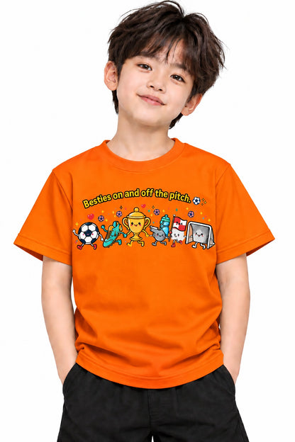 Besties Football T-Shirt for Kids – Black | Mars Mash