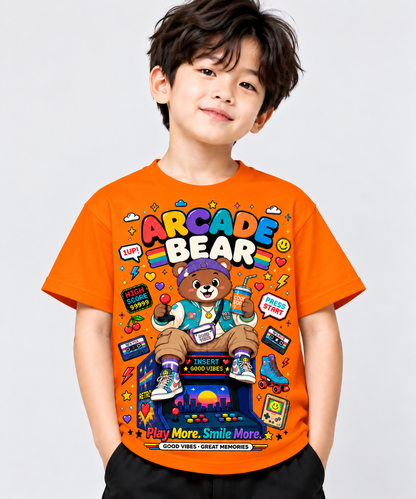 Arcade Bear Gaming T-Shirt for Kids – Pink | Mars Mash