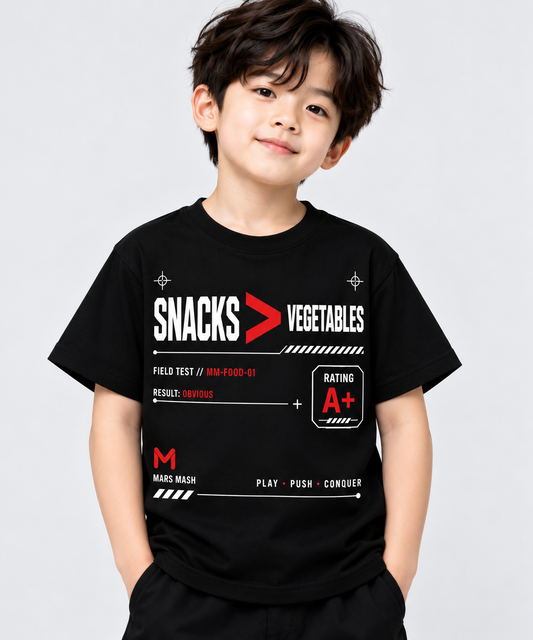 Snacks > Vegetables Orange Kids T-Shirt | Mars Mash
