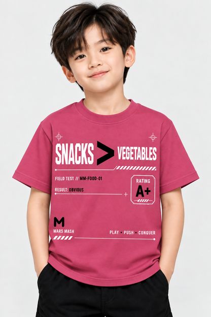 Snacks > Vegetables Orange Kids T-Shirt | Mars Mash