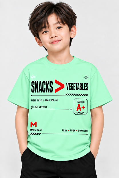 Snacks > Vegetables Orange Kids T-Shirt | Mars Mash