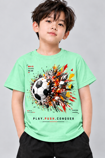 Crystal Soccer Black T-Shirt for Kids | Mars Mash