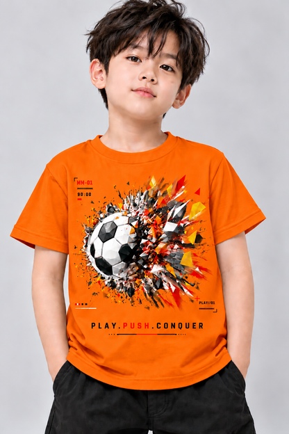 Crystal Soccer Black T-Shirt for Kids | Mars Mash
