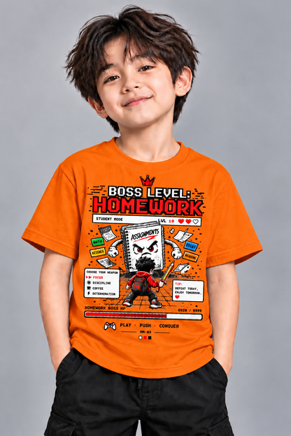 Homework Boss Gaming T-Shirt for Kids – Black | Mars Mash