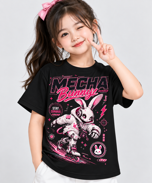 Kids Mecha Bunny T-Shirt | Cute Robot Rabbit Graphic Tee | Mars Mash