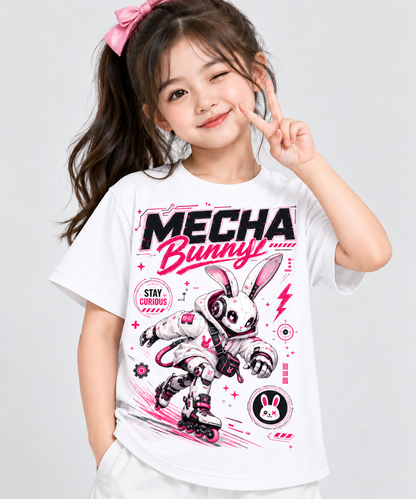 Kids Mecha Bunny T-Shirt | Cute Robot Rabbit Graphic Tee | Mars Mash