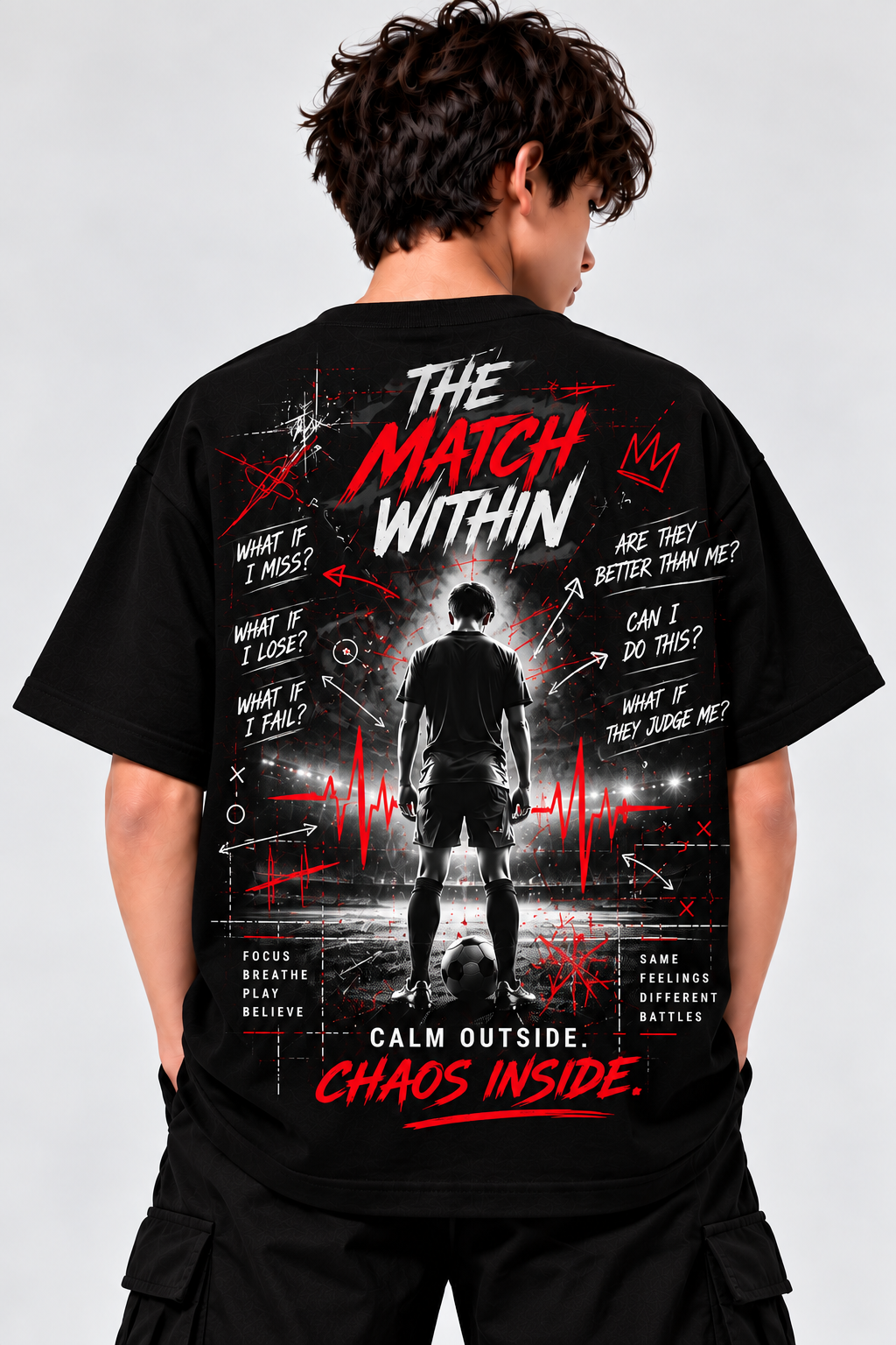 The Match Within | Teen Boys Oversized Graphic T-Shirt | MARS MASH