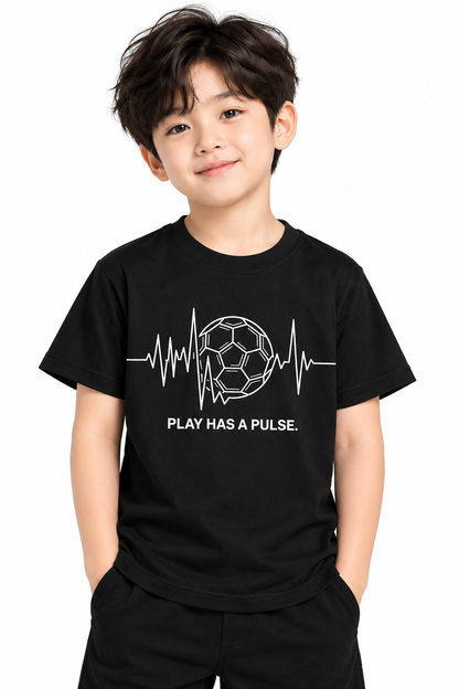 Play Has a Pulse Soccer T-Shirt for Kids – White | Mars Mash