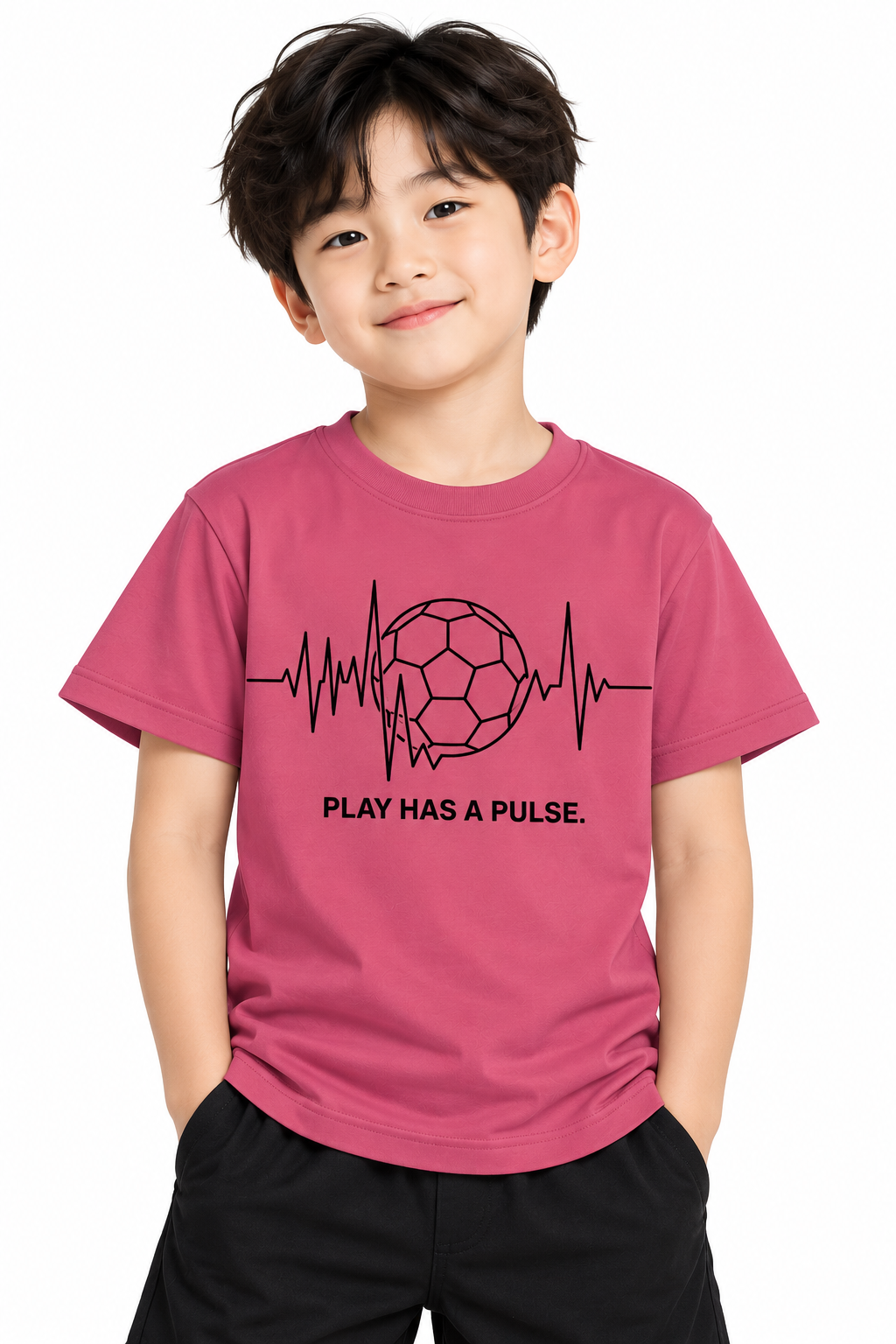 Play Has a Pulse Soccer T-Shirt for Kids – White | Mars Mash