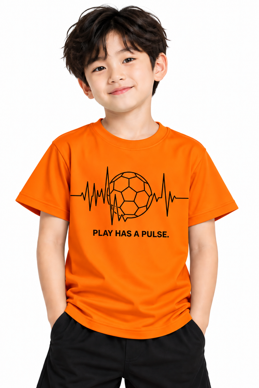 Play Has a Pulse Soccer T-Shirt for Kids – White | Mars Mash