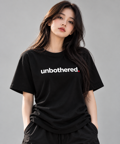 Women’s Unbothered T-Shirt | Minimalist Typography Graphic Tee | Mars Mash
