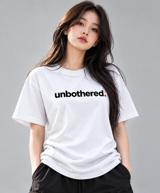 Women’s Unbothered T-Shirt | Minimalist Typography Graphic Tee | Mars Mash