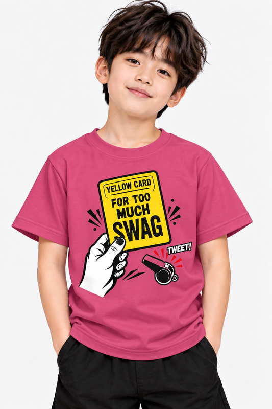 Yellow Card Graphic T-Shirt for Kids – Pink | Mars Mash