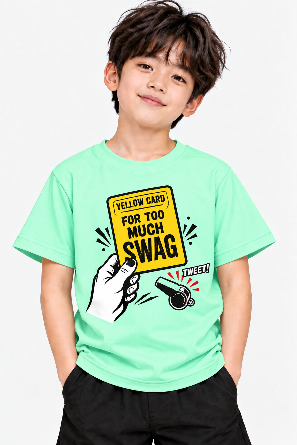 Yellow Card Graphic T-Shirt for Kids – Pink | Mars Mash