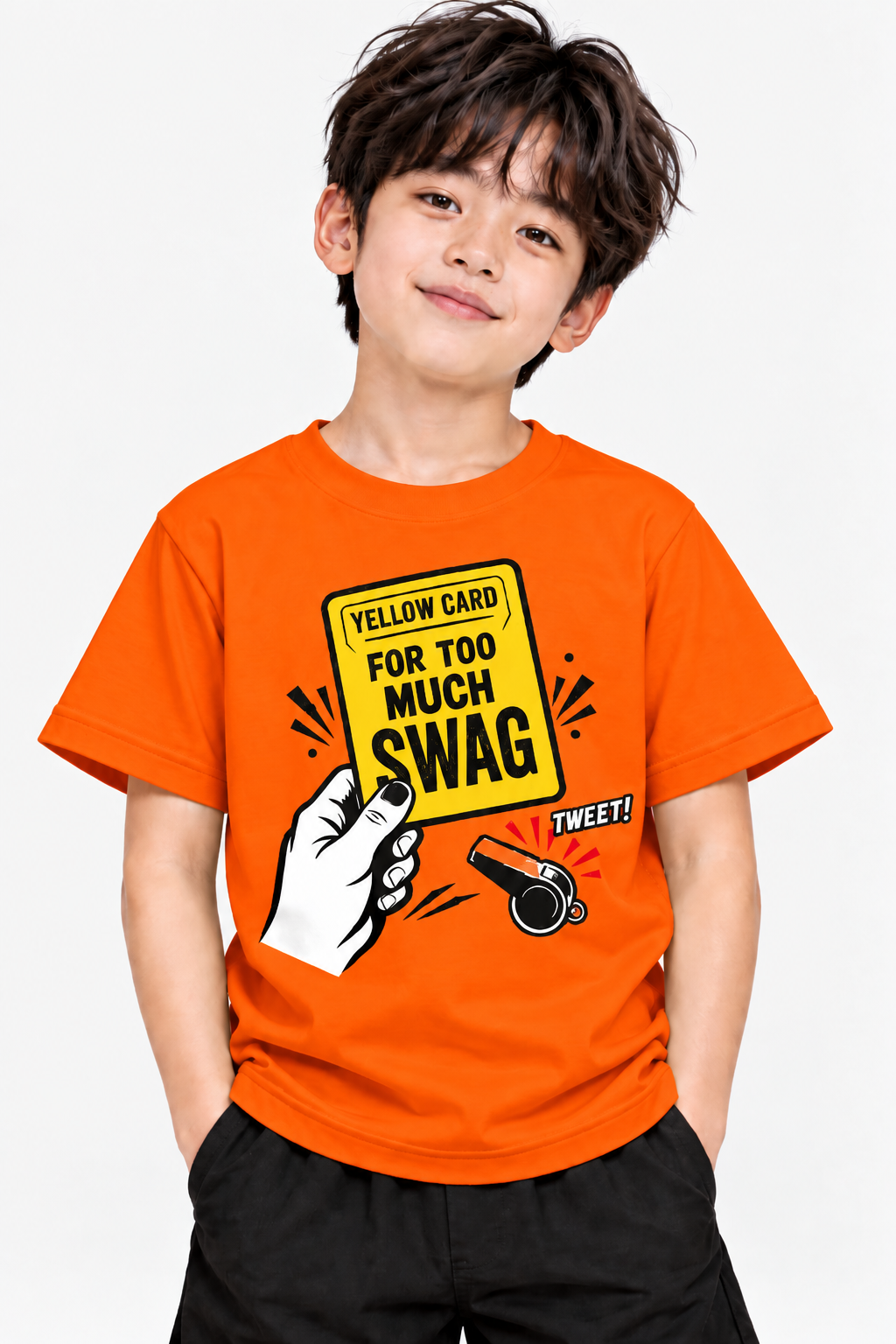 Yellow Card Graphic T-Shirt for Kids – Pink | Mars Mash