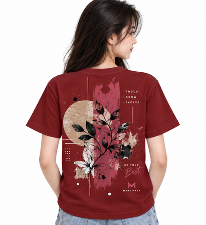 Be Your Best Floral T-Shirt | Focus Grow Evolve | MARS MASH
