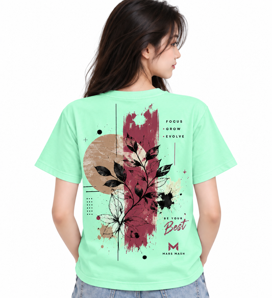 Be Your Best Floral T-Shirt | Focus Grow Evolve | MARS MASH