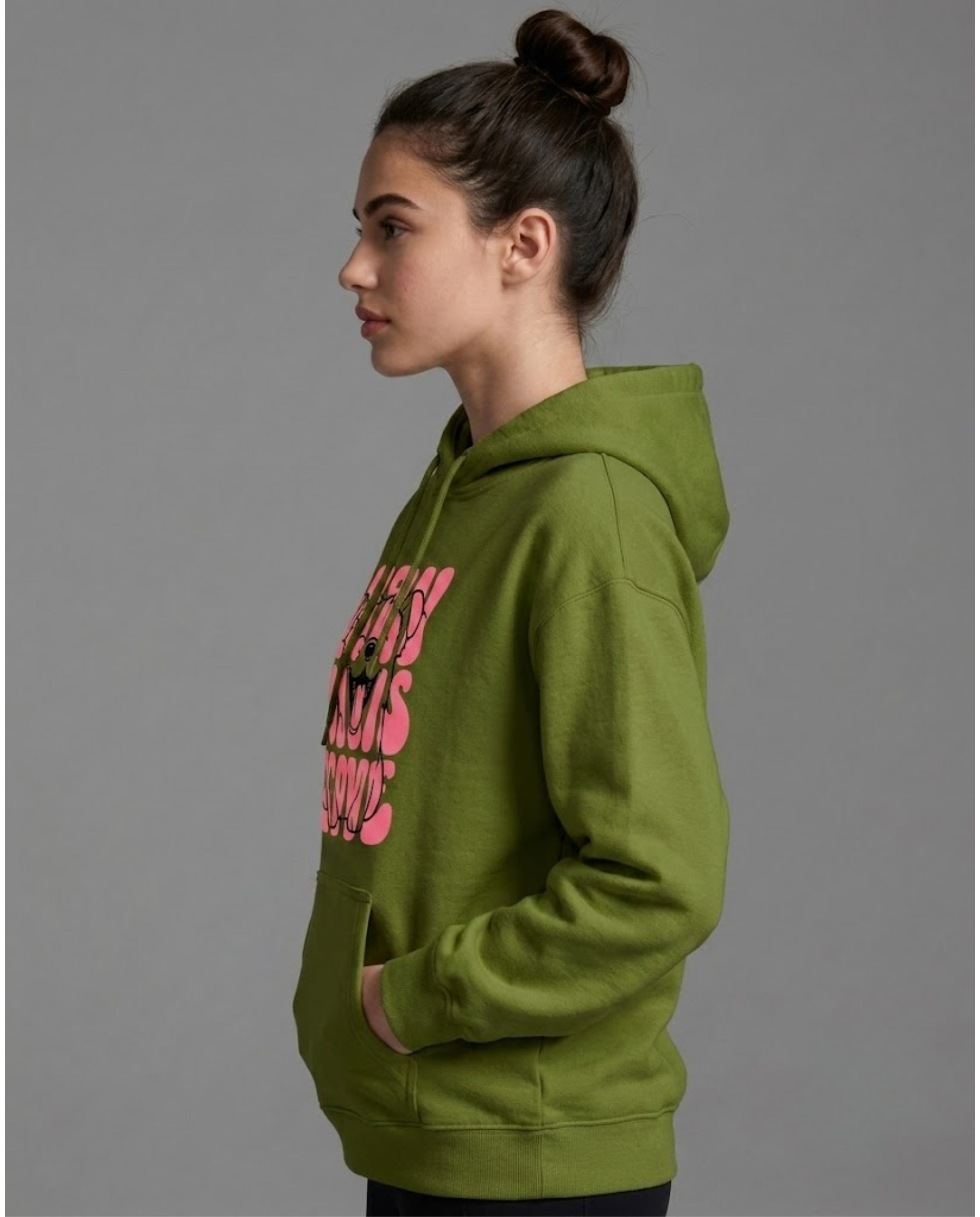 Stay Pawsitive Front Print Hoodie for Women | 350 GSM | Cute Dog Graphic Hoodie | Premium Casual Wear