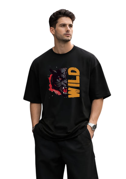 Roaring Black Panther Oversized T-Shirt | Mars Mash