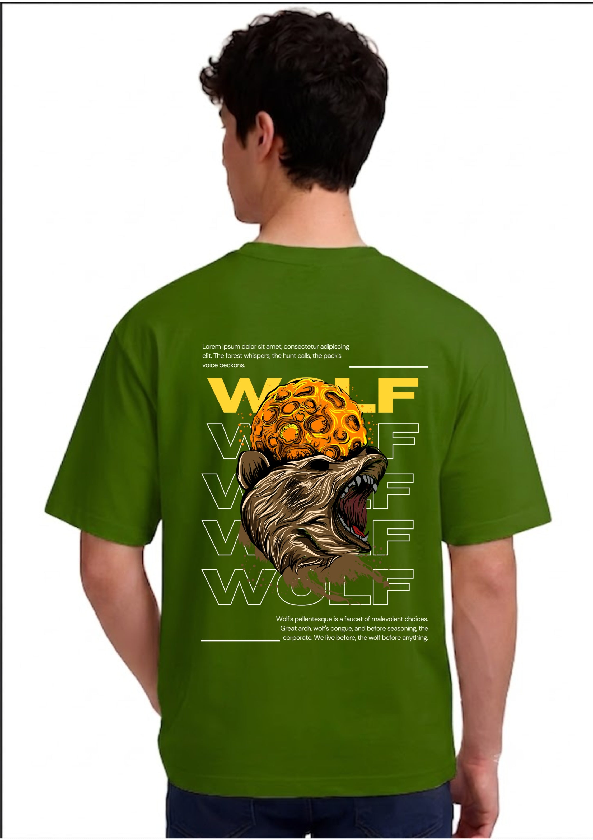 Roaring Wolf Oversized Graphic T-Shirt | 100% Cotton | 220 GSM