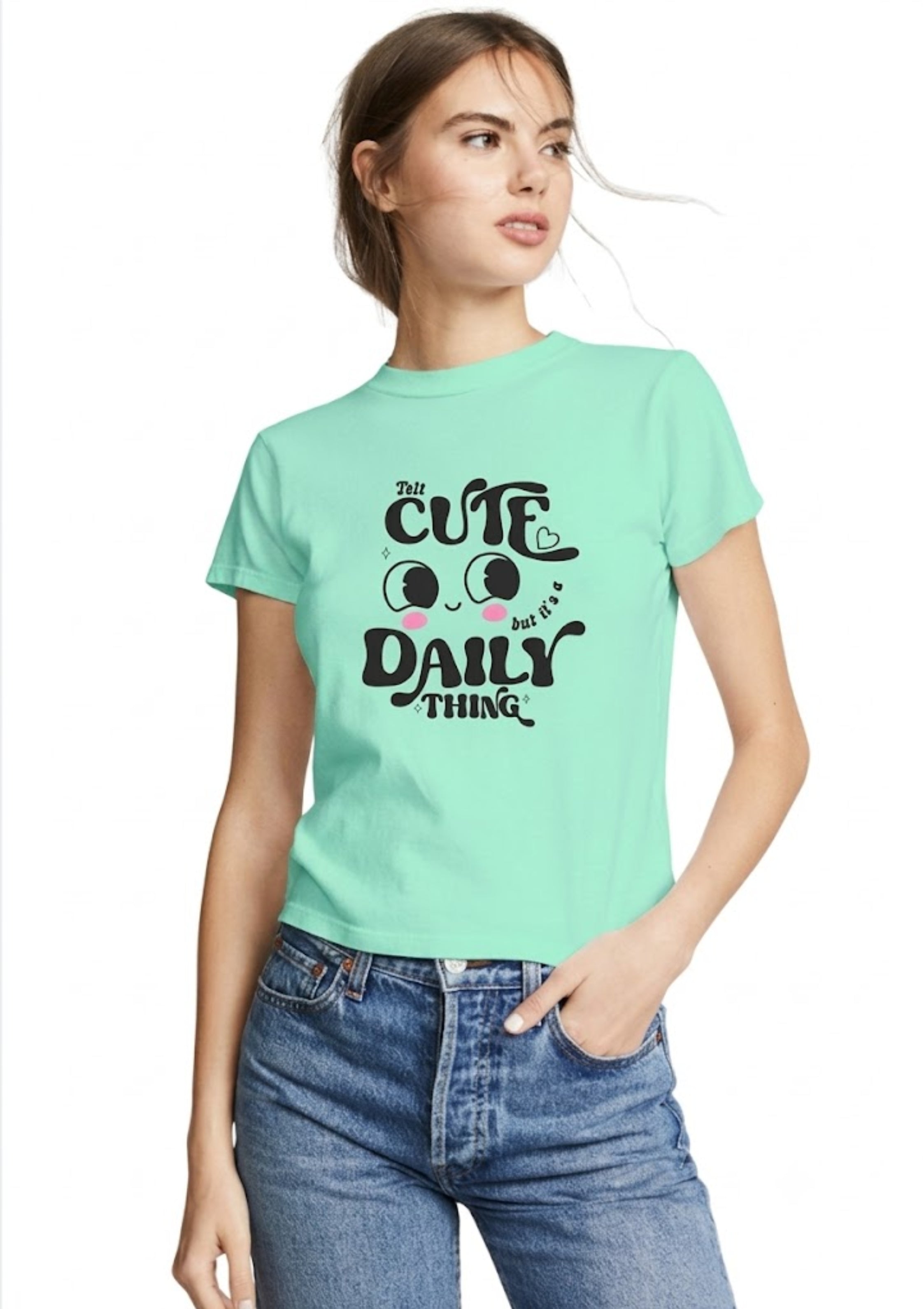 Cute Daily Thing Graphic T-Shirt for Women | 100% Cotton | Premium Comfort