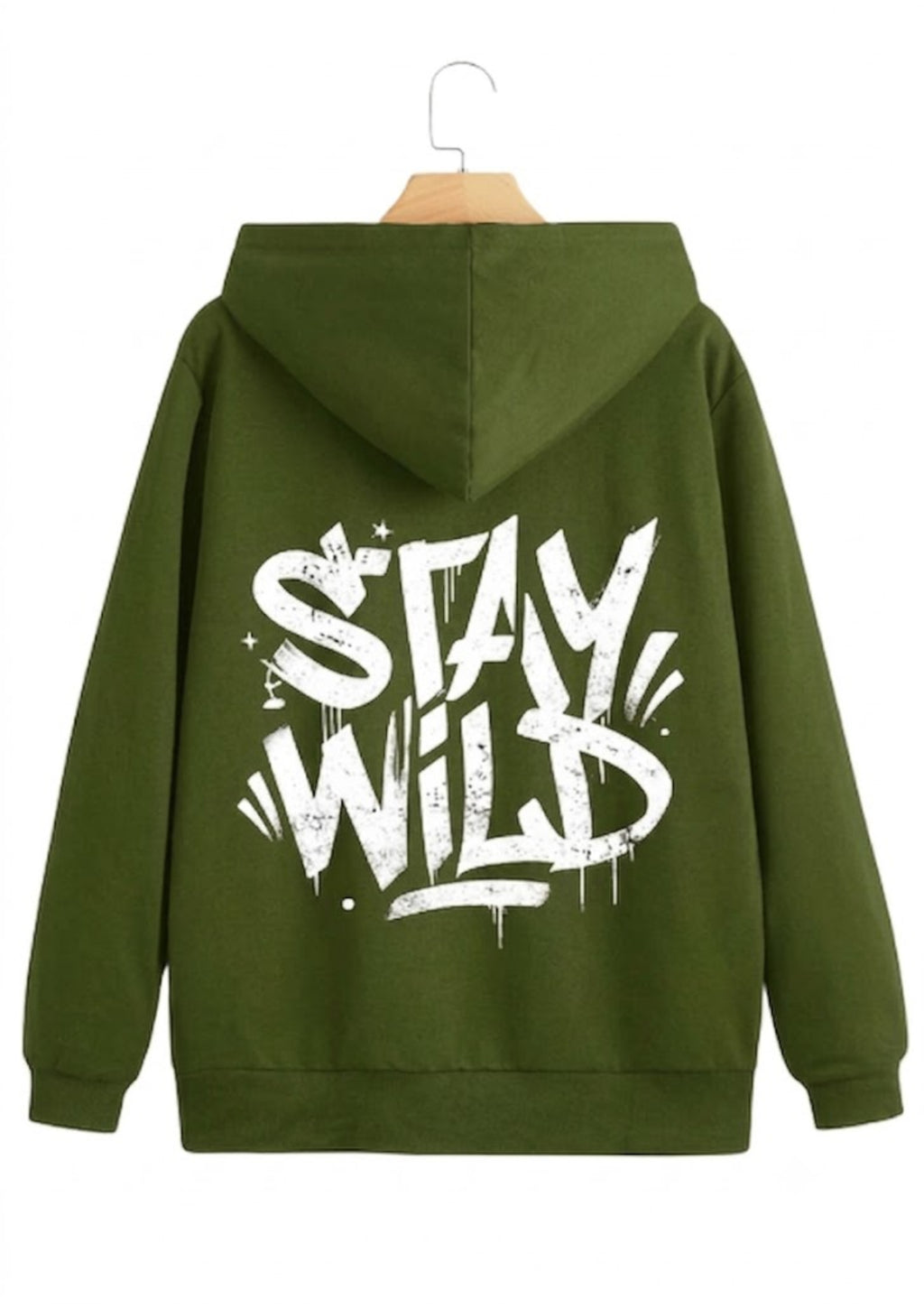 Stay Wild Typography Printed Hoodie for Men | 350 GSM | Premium Comfort | Casual Streetwear
