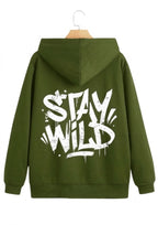 Stay Wild Typography Printed Hoodie for Men | 350 GSM | Premium Comfort | Casual Streetwear