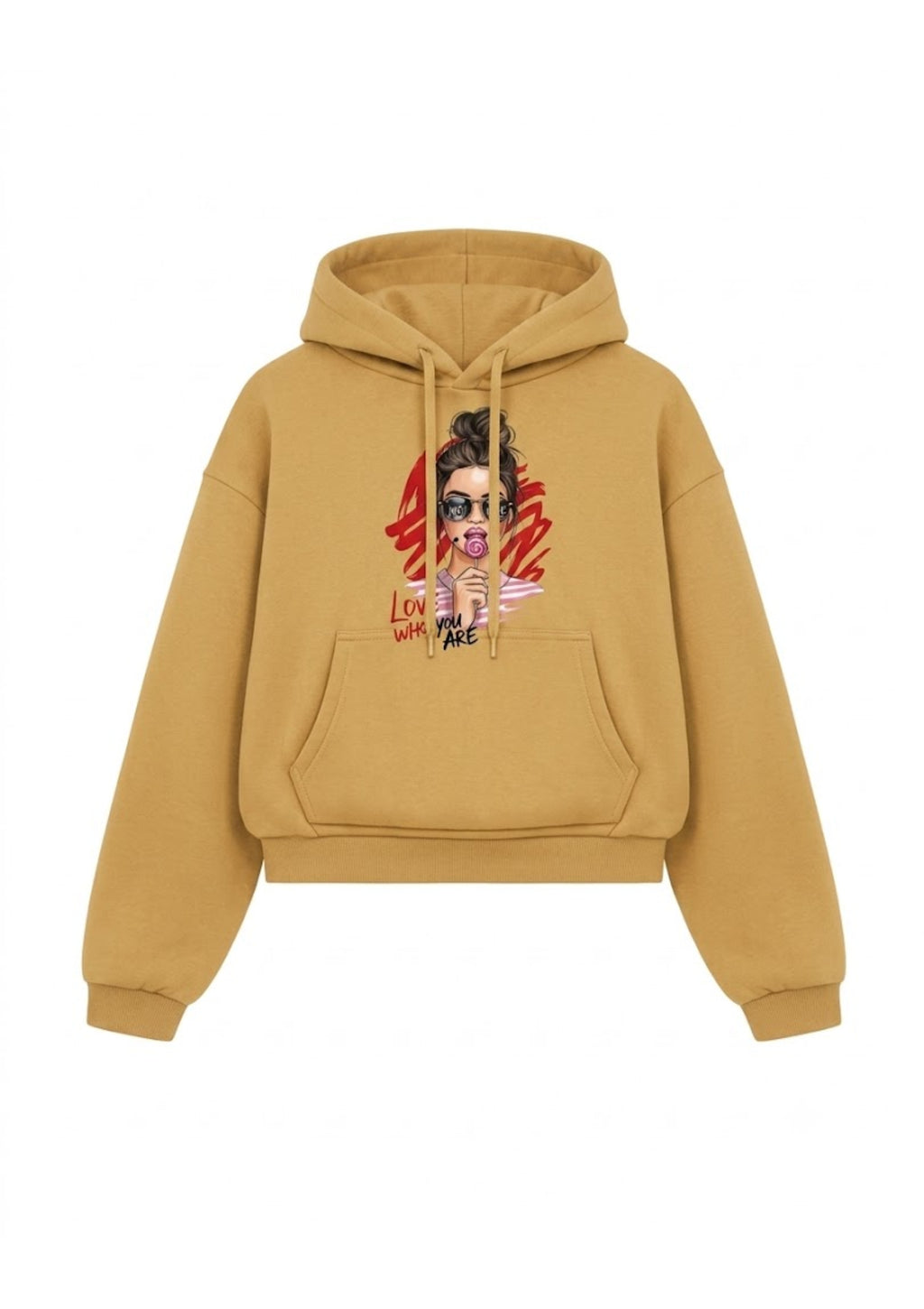 Love Who You Are Girl Graphic Printed Hoodie for Women | 350 GSM | Premium Comfort | Casual Streetwear